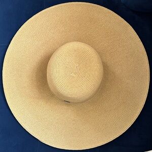 Nine West Wide Brim Straw Sun Hat - Beige